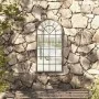 Garden mirror made of iron in sand color for outdoor use, 90x45 cm. by vidaXL, Mirrors - Ref: Foro24-318347, Price: 149,94 €,...