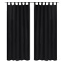2 schwarze Mikrosatin-Vorhänge mit Schlaufen, 140 x 225 cm von vidaXL, Vorhänge und Gardinen - Ref: Foro24-130354, Preis: 26,...