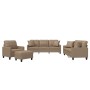 4-piece sofa set with cappuccino synthetic leather cushions by vidaXL, Sofas - Ref: Foro24-3201357, Price: 699,91 €, Discount: %