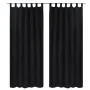 2 cortinas negras micro-satinadas con trabillas, 140 x 175 cm de vidaXL, Cortinas y visillos - Ref: Foro24-130353, Precio: 27...
