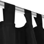 2 black micro-satin curtains with tabs, 140 x 175 cm by vidaXL, Curtains and curtains - Ref: Foro24-130353, Price: 26,58 €, D...
