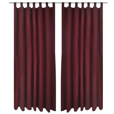 2 micro-satin curtains with burgundy loops, 140 x 225 cm by vidaXL, Curtains and curtains - Ref: Foro24-130363, Price: 35,24 ...