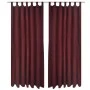 2 micro-satin curtains with burgundy loops, 140 x 225 cm by vidaXL, Curtains and curtains - Ref: Foro24-130363, Price: 35,24 ...
