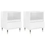 Bedside tables 2 units engineered wood white gloss 40x35x50 cm by vidaXL, Nightstands - Ref: Foro24-830609, Price: 77,39 €, D...