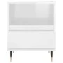 Bedside tables 2 units engineered wood white gloss 40x35x50 cm by vidaXL, Nightstands - Ref: Foro24-830609, Price: 77,39 €, D...