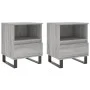 Bedside table 2 units engineered wood gray Sonoma 40x35x50 cm by vidaXL, Nightstands - Ref: Foro24-830649, Price: 82,58 €, Di...