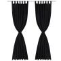 2 black micro-satin curtains with loops, 140 x 245 cm by vidaXL, Curtains and curtains - Ref: Foro24-130355, Price: 37,03 €, ...