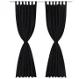 2 black micro-satin curtains with loops, 140 x 245 cm by vidaXL, Curtains and curtains - Ref: Foro24-130355, Price: 35,88 €, ...