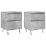 Bedside tables 2 units engineered wood gray concrete 40x35x50 cm by vidaXL, Nightstands - Ref: Foro24-830677, Price: 70,03 €,...