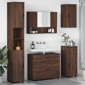 Juego de muebles de baño con cajón 5 pcs Roble Marrón en Muebles de baño | Comprar online en Foro24