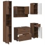Juego de muebles de baño 5 pcs Marrón roble 30 x 35 x 192 cm