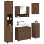 Juego de muebles de baño 5 pcs Marrón roble 30 x 35 x 192 cm