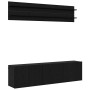 Unidades de TV 6 pcs Roble negro Madera contrachapada