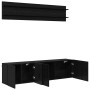 Unidades de TV 6 pcs Roble negro Madera contrachapada