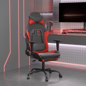 Silla gaming de masaje y reposapiés cuero sintético negro rojo en Sillas gaming | Comprar online en Foro24
