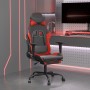Silla gaming de masaje y reposapiés cuero sintético negro rojo en Sillas gaming | Comprar online en Foro24
