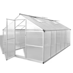 Reinforced aluminum greenhouse with base structure 9,025 m² by vidaXL, Greenhouses - Ref: Foro24-41320, Price: 920,96 €, Disc...