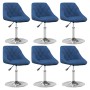 Silla de comedor giratoria 6 uds terciopelo azul