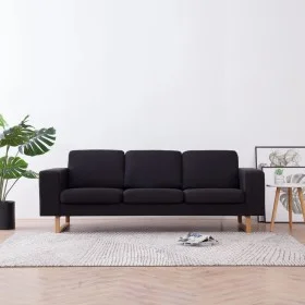 3-Sitzer-Sofa aus schwarzem Stoff von vidaXL, Sofas - Ref: Foro24-281390, Preis: 443,69 €, Rabatt: %