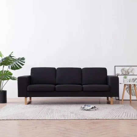 3-Sitzer-Sofa aus schwarzem Stoff von vidaXL, Sofas - Ref: Foro24-281390, Preis: 443,69 €, Rabatt: %
