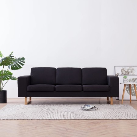 Black fabric 3-seater sofa by vidaXL, Sofas - Ref: Foro24-281390, Price: 450,76 €, Discount: %