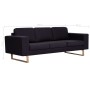 Black fabric 3-seater sofa by vidaXL, Sofas - Ref: Foro24-281390, Price: 450,76 €, Discount: %