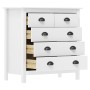 Hill Nachttisch aus massivem weißem Kiefernholz 79x40x80 cm von vidaXL, Sideboards - Ref: Foro24-288916, Preis: 165,26 €, Rab...