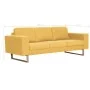 3-Sitzer-Stoffsofa in Gelb von vidaXL, Sofas - Ref: Foro24-281392, Preis: 428,45 €, Rabatt: %