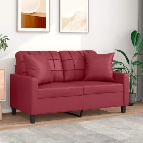 2-seater sofa with red wine synthetic leather cushions, 120 cm. by vidaXL, Sofas - Ref: Foro24-3200801, Price: 212,78 €, Disc...