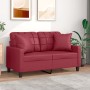Sofá de 2 plazas con cojines cuero sintético rojo tinto 120 cm de vidaXL, Sofás - Ref: Foro24-3200801, Precio: 216,03 €, Desc...