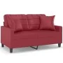 2-seater sofa with red wine synthetic leather cushions, 120 cm. by vidaXL, Sofas - Ref: Foro24-3200801, Price: 212,78 €, Disc...
