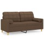 2-seater sofa with brown fabric cushions, 140 cm by vidaXL, Sofas - Ref: Foro24-3200785, Price: 205,92 €, Discount: %