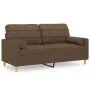 2-seater sofa with brown fabric cushions, 140 cm by vidaXL, Sofas - Ref: Foro24-3200785, Price: 203,01 €, Discount: %