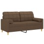 2-seater sofa with brown fabric cushions, 140 cm by vidaXL, Sofas - Ref: Foro24-3200785, Price: 205,92 €, Discount: %
