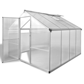 Invernadero de aluminio reforzado con estructura base 6,05 m²