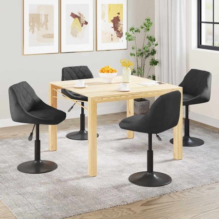 Sillas de comedor giratorias 4 unidades terciopelo negro