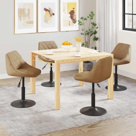 Sillas de comedor giratorias 4 unidades terciopelo marrón