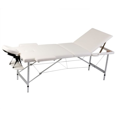 3-teilige klappbare Massageliege, weißes Aluminium von vidaXL, Massageliegen - Ref: Foro24-110089, Preis: 185,83 €, Rabatt: %