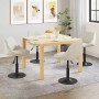 Sillas de comedor giratorias 4 unidades terciopelo color crema