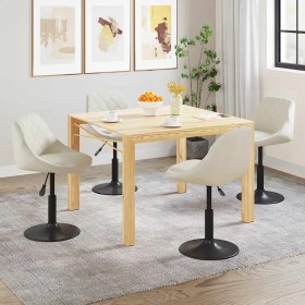 Sillas de comedor giratorias 4 unidades terciopelo color crema