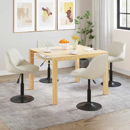 Sillas de comedor giratorias 4 unidades terciopelo color crema