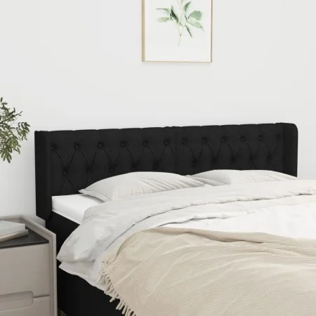 Cabecero de tela negro 147x16x78/88 cm de vidaXL, Cabeceros y pies de cama - Ref: Foro24-3119104, Precio: 67,87 €, Descuento: %