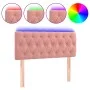 Cabecero con LED de terciopelo rosa 100x7x78/88 cm de vidaXL, Cabeceros y pies de cama - Ref: Foro24-3121995, Precio: 66,04 €...