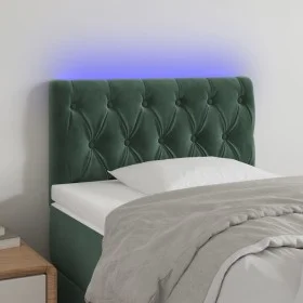 Dark green velvet LED headboard 80x7x78/88 cm by vidaXL, Headboards and footboards - Ref: Foro24-3121981, Price: 54,62 €, Dis...