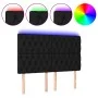 Headboard with LED lights black fabric 144x7x118/128 cm by vidaXL, Headboards and footboards - Ref: Foro24-3122760, Price: 11...