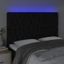 Headboard with LED lights black fabric 144x7x118/128 cm by vidaXL, Headboards and footboards - Ref: Foro24-3122760, Price: 11...