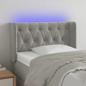 Light gray velvet headboard with LED 83x16x78/88 cm by vidaXL, Headboards and footboards - Ref: Foro24-3123602, Price: 61,35 ...