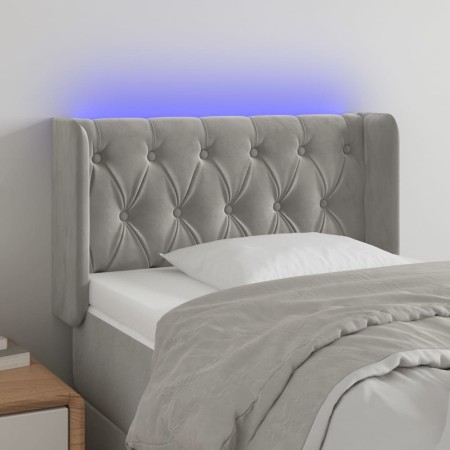 Hellgraues Samtkopfteil mit LED 83x16x78/88 cm von vidaXL, Kopf- und Fußteile - Ref: Foro24-3123602, Preis: 56,49 €, Rabatt: %