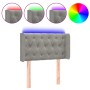 Light gray velvet headboard with LED 83x16x78/88 cm by vidaXL, Headboards and footboards - Ref: Foro24-3123602, Price: 56,49 ...