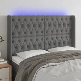 Dark gray fabric headboard with LED 147x16x118/128 cm by vidaXL, Headboards and footboards - Ref: Foro24-3124383, Price: 143,...